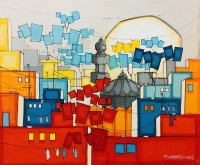 Salman Farooqi, 30 x 36 Inch, Acrylic on Canvas, Cityscape Painting, AC-SF-353